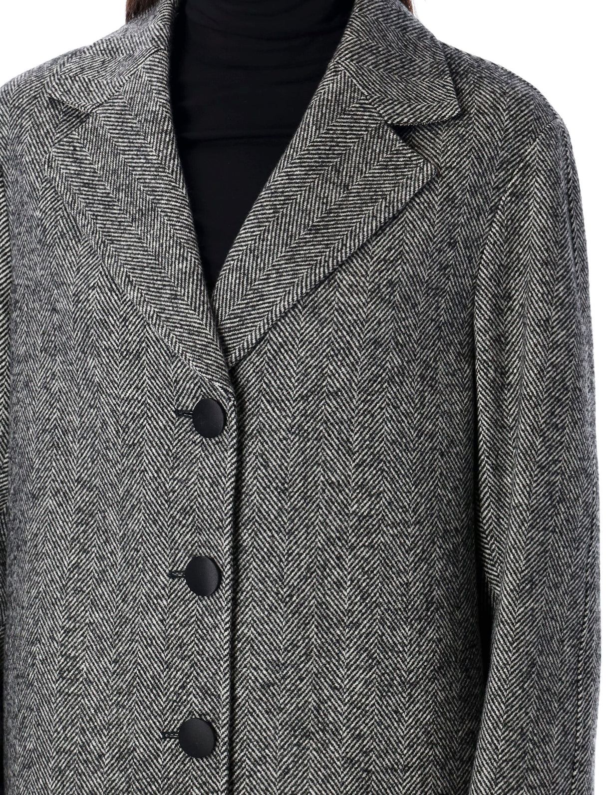 DOLCE & GABBANA Single-Breasted Herringbone Wool Jacket - Size 40