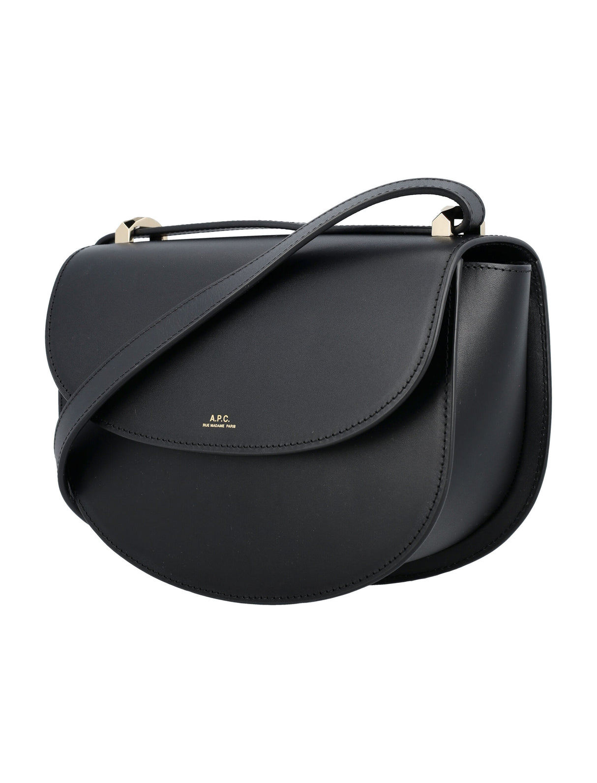 A.P.C. Elegant Black Leather Mini Handbag 18x25x8.5 cm