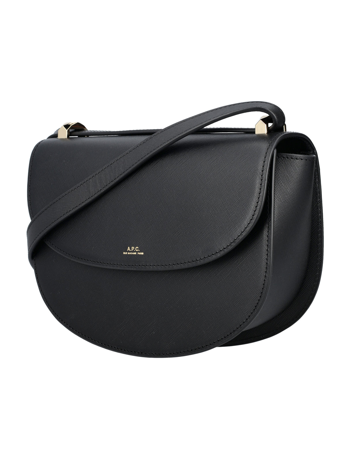 A.P.C. Elegant Saffiano Leather Mini Handbag 18x25x8.5 cm