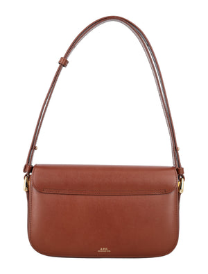 A.P.C. Elegant Leather Mini Baguette Handbag, 14x24.5x5 cm