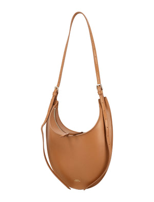 A.P.C. Crescent Mini Leather Handbag - Smooth Tan