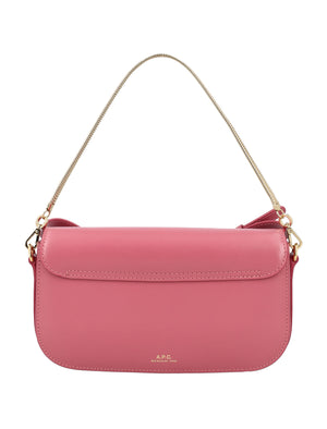 A.P.C. Elegant Mini Leather Clutch with Chain - 4.3 x 8 x 1.6 inches