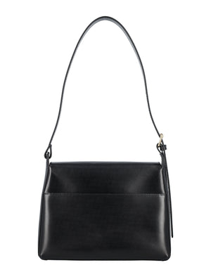 A.P.C. Elegant Mini Flap Handbag - Black (19x25x7 cm)