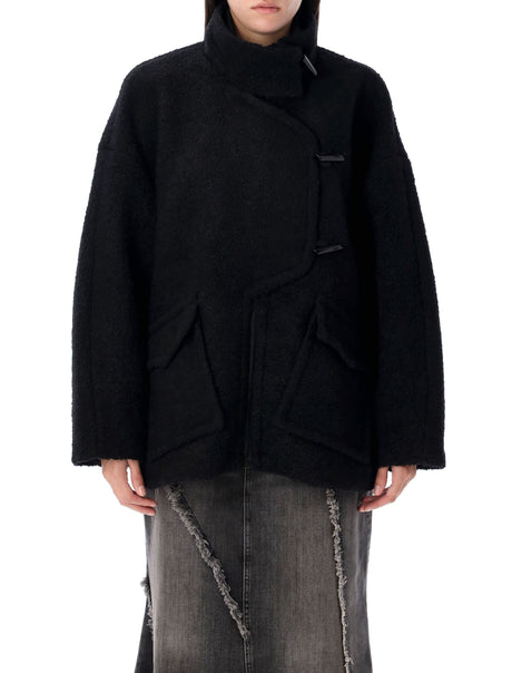 GANNI Asymmetrical Zip Oversized Loop Jacket - Size 38