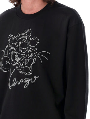 KENZO Men's Relaxed Fit Star Tiger Crewneck Sweatshirt