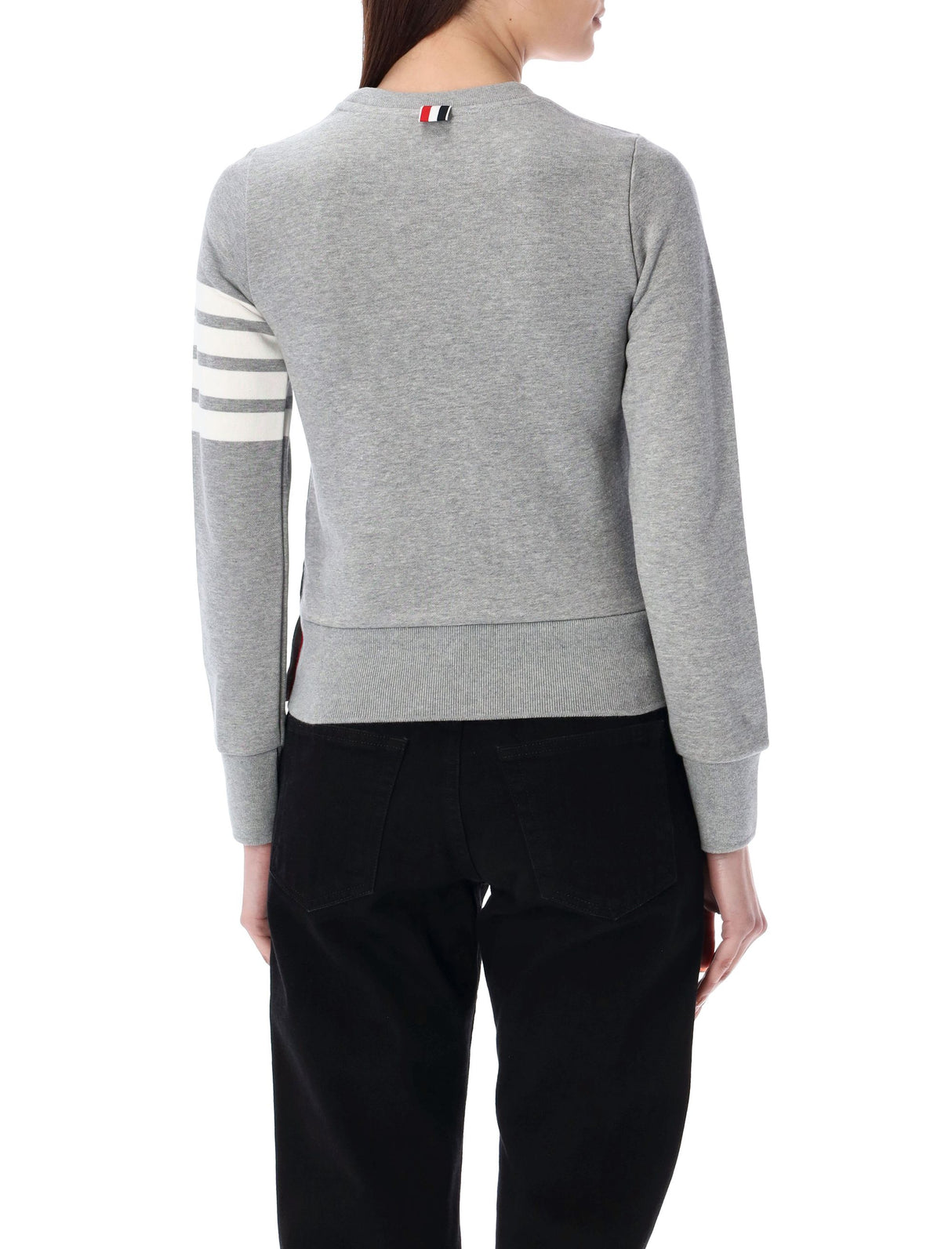 THOM BROWNE Elegant Long Sleeve Crewneck Sweatshirt