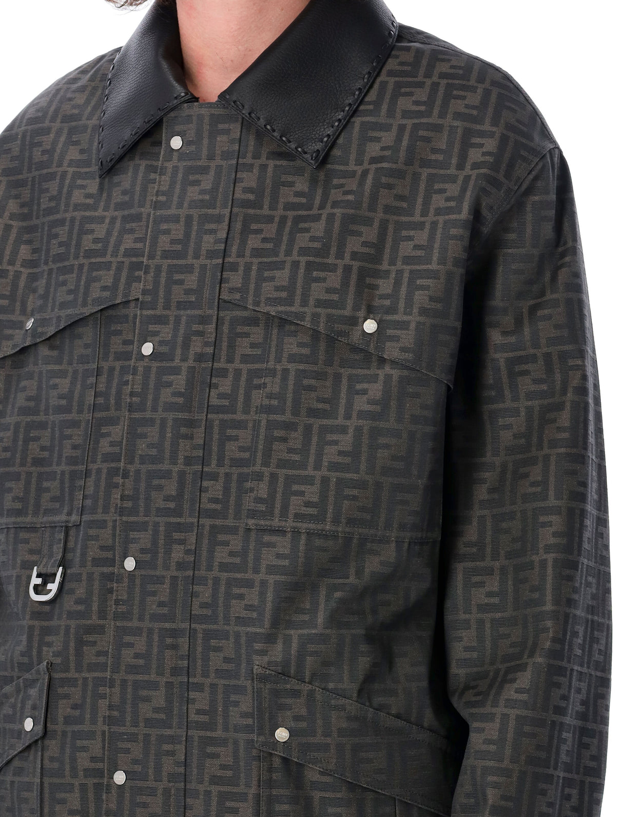 FENDI Waxed FF Jacquard Blouson - Size 50