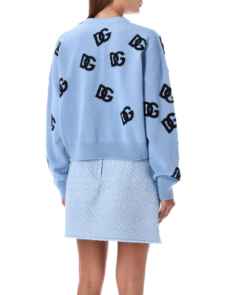 DOLCE & GABBANA Chic Cropped Logo Sweater