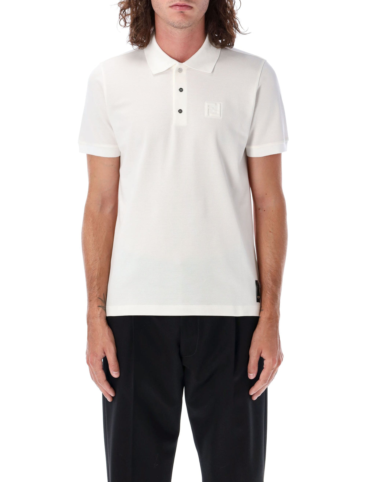 FENDI Luxury Textured Polo Shirt