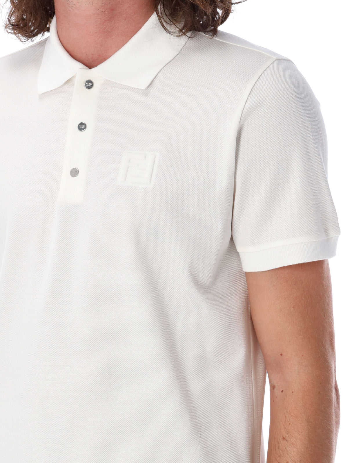 FENDI Luxury Textured Polo Shirt