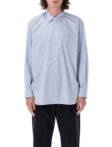 COMME DES GARÇONS SHIRT Men's Regular Fit Striped Shirt with Chest Pocket - Size L