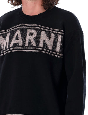 MARNI Contemporary Wool Blend Logo Sweater