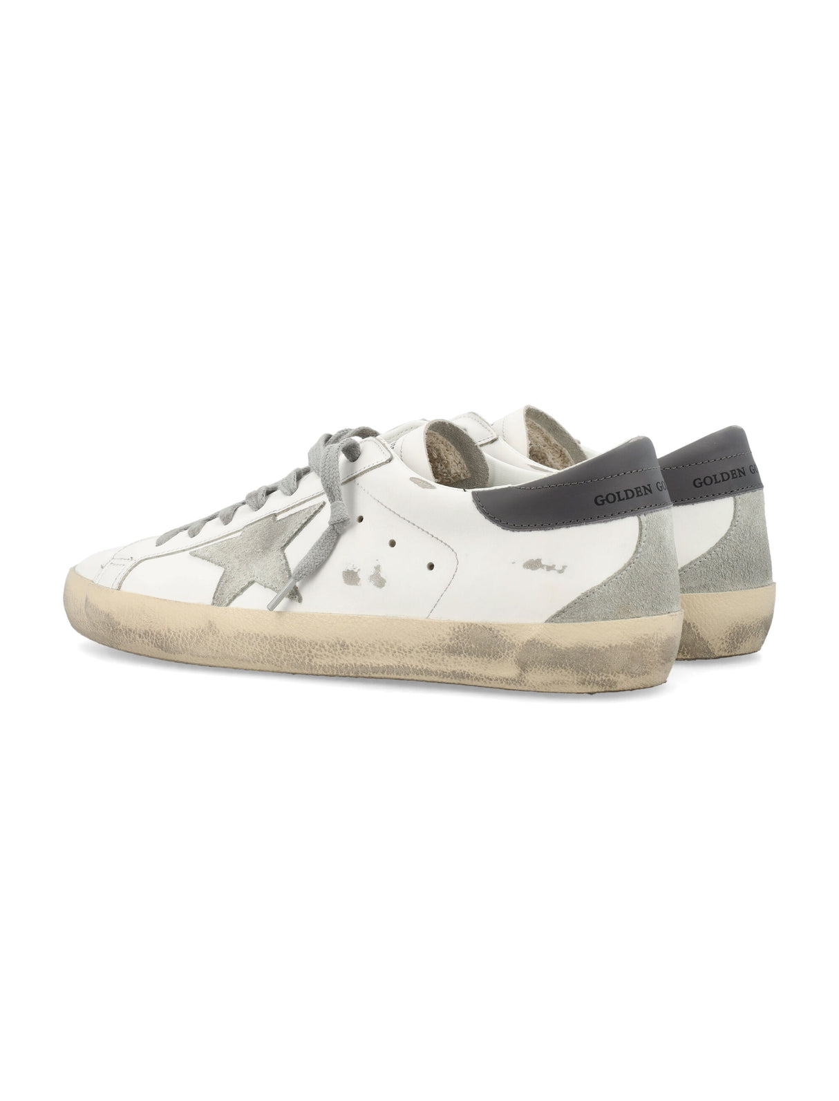 GOLDEN GOOSE Superstar White Ice & Dark Grey Leather Sneakers