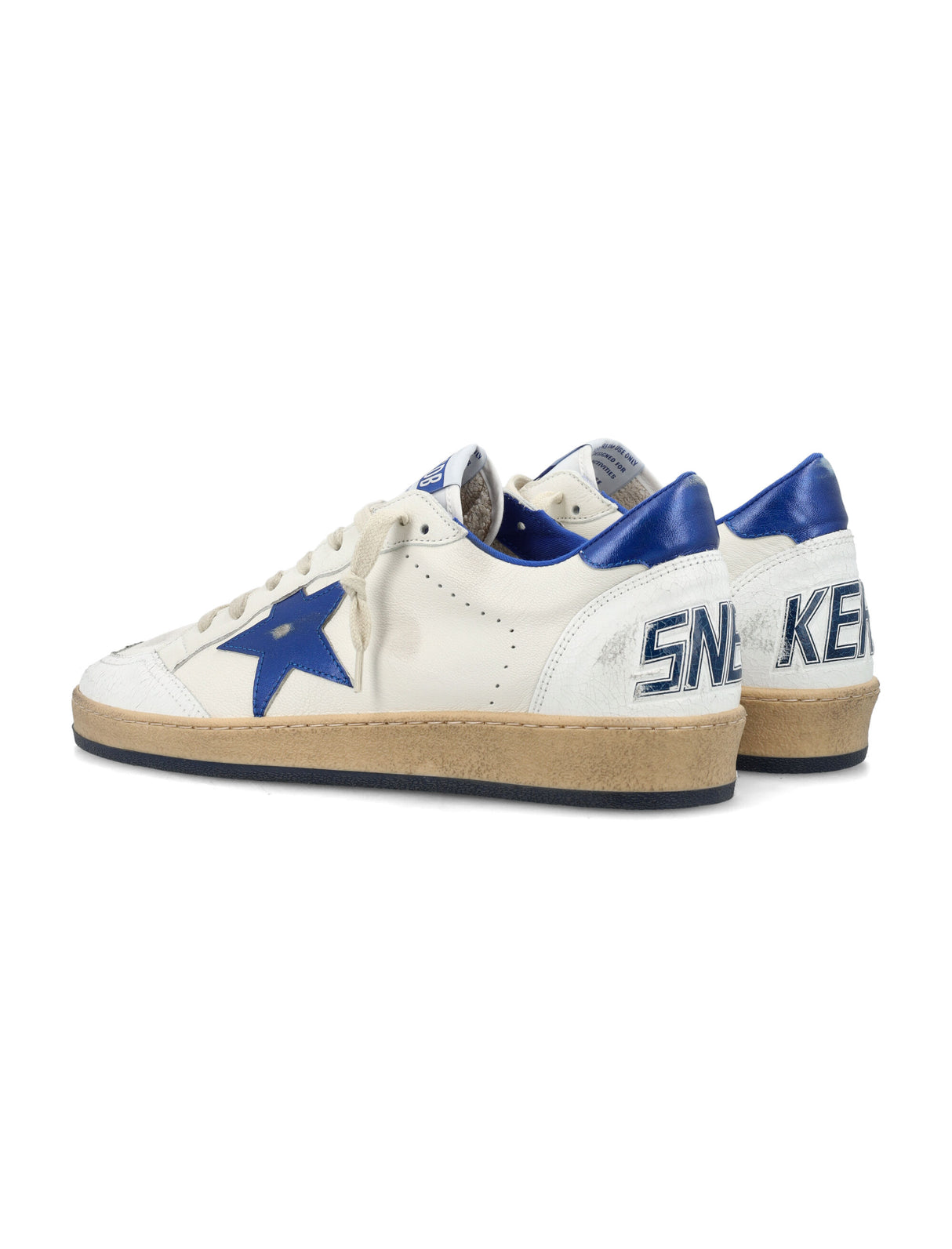 GOLDEN GOOSE Urban Edge Ball Star Sneakers in White & Blue