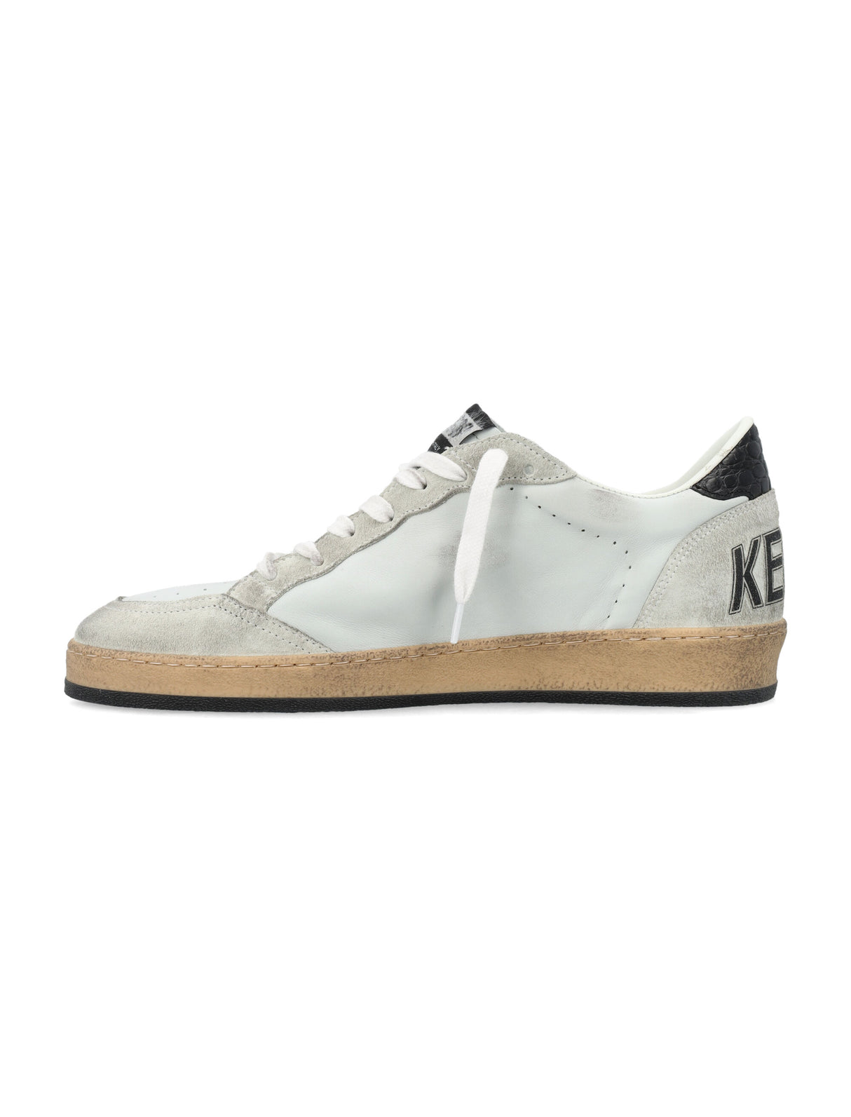 GOLDEN GOOSE Ball Star Crocco Sneakers in Black & White