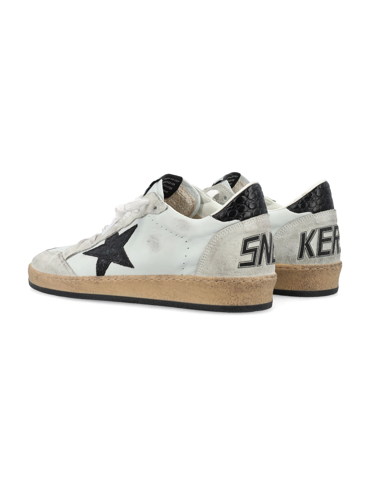 GOLDEN GOOSE Ball Star Crocco Sneakers in Black & White