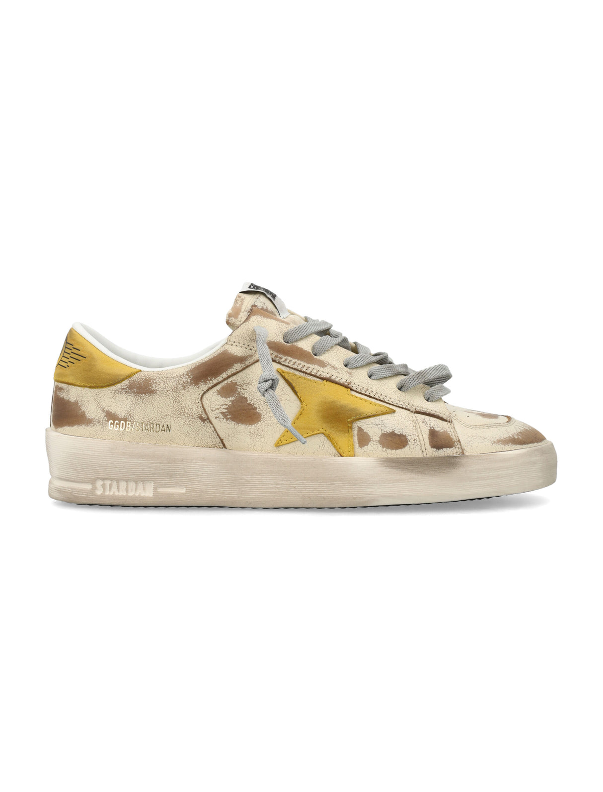 GOLDEN GOOSE Stardan Honey Beige Leather Sneakers