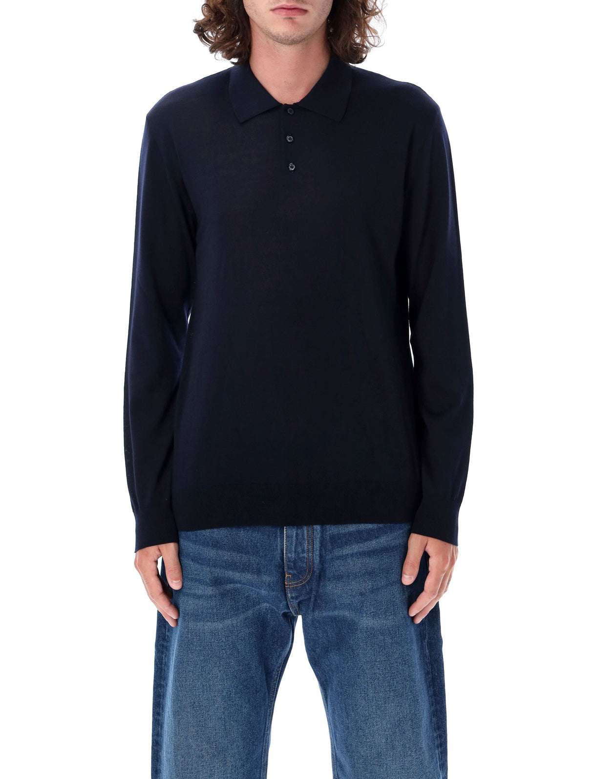 GOLDEN GOOSE Elegant Virgin Wool Knit Polo