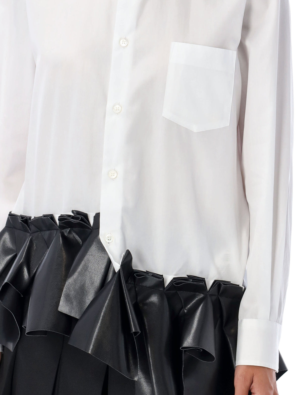 COMME DES GARÇONS Ruffled Poplin Shirt - Relaxed Fit, Size S