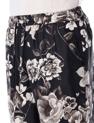 DOLCE & GABBANA Elegant Silk Bermuda Shorts with Floral Design