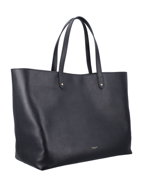 GOLDEN GOOSE Elegant Black Leather Tote - 31x46x15 cm