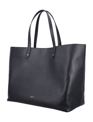 GOLDEN GOOSE Elegant Black Leather Tote - 31x46x15 cm