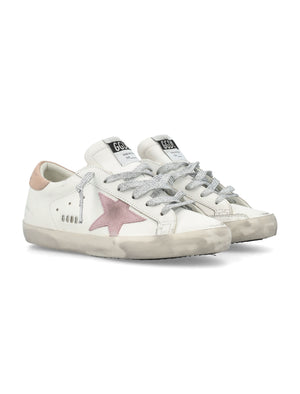 GOLDEN GOOSE Chic Stardust Sneakers in White and Pink