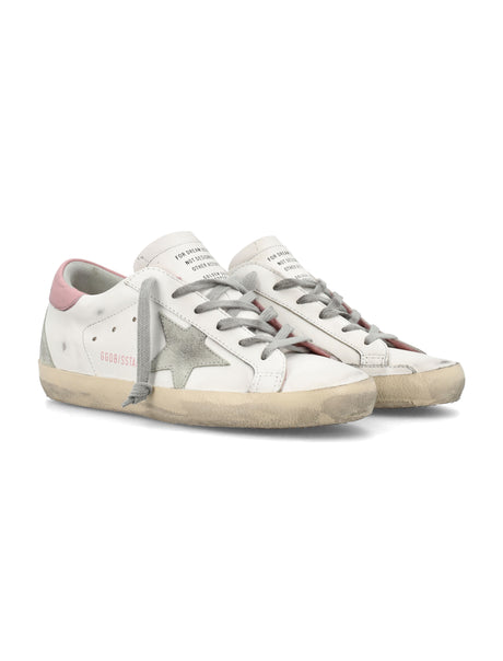 GOLDEN GOOSE Superstar Classic Low-Top Sneakers in White Ice & Light Pink