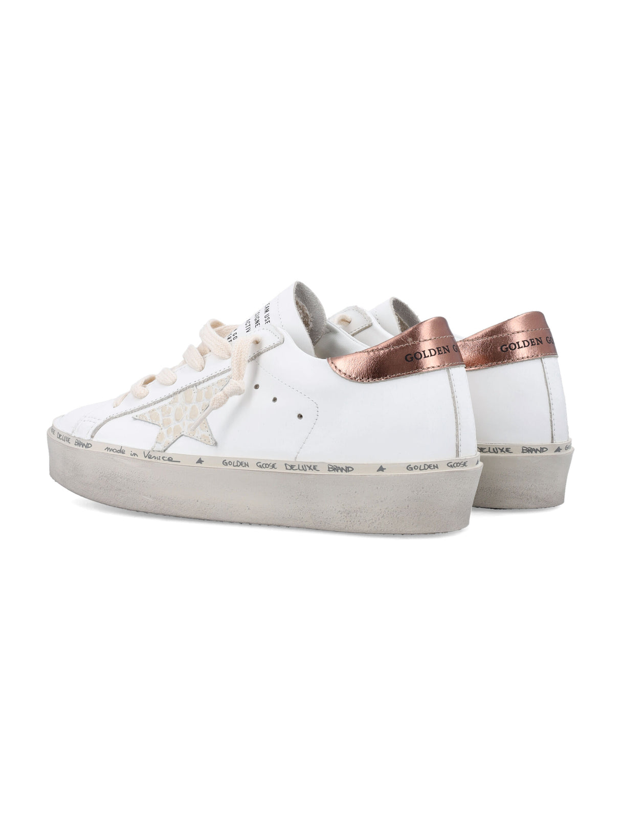 GOLDEN GOOSE Hi Star Distressed Leather Sneakers