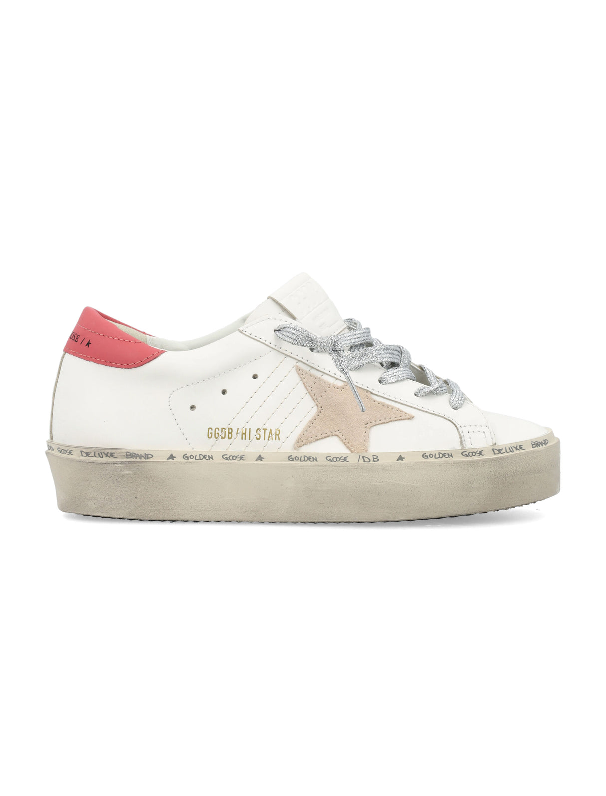 GOLDEN GOOSE Hi Star Distressed Leather Sneakers