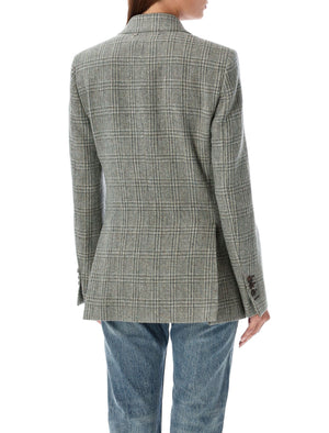 GOLDEN GOOSE Structured Check Blazer for Women - Tailored Fit Size 40