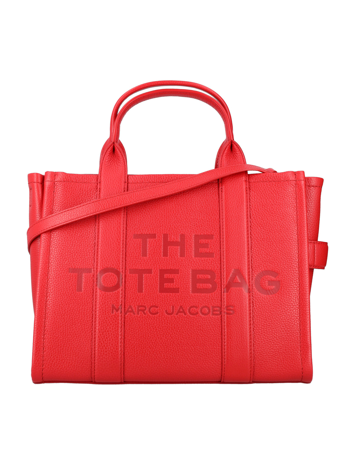 MARC JACOBS Elegant Medium Leather Tote - True Red