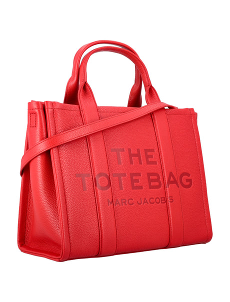 MARC JACOBS Elegant Medium Leather Tote - True Red