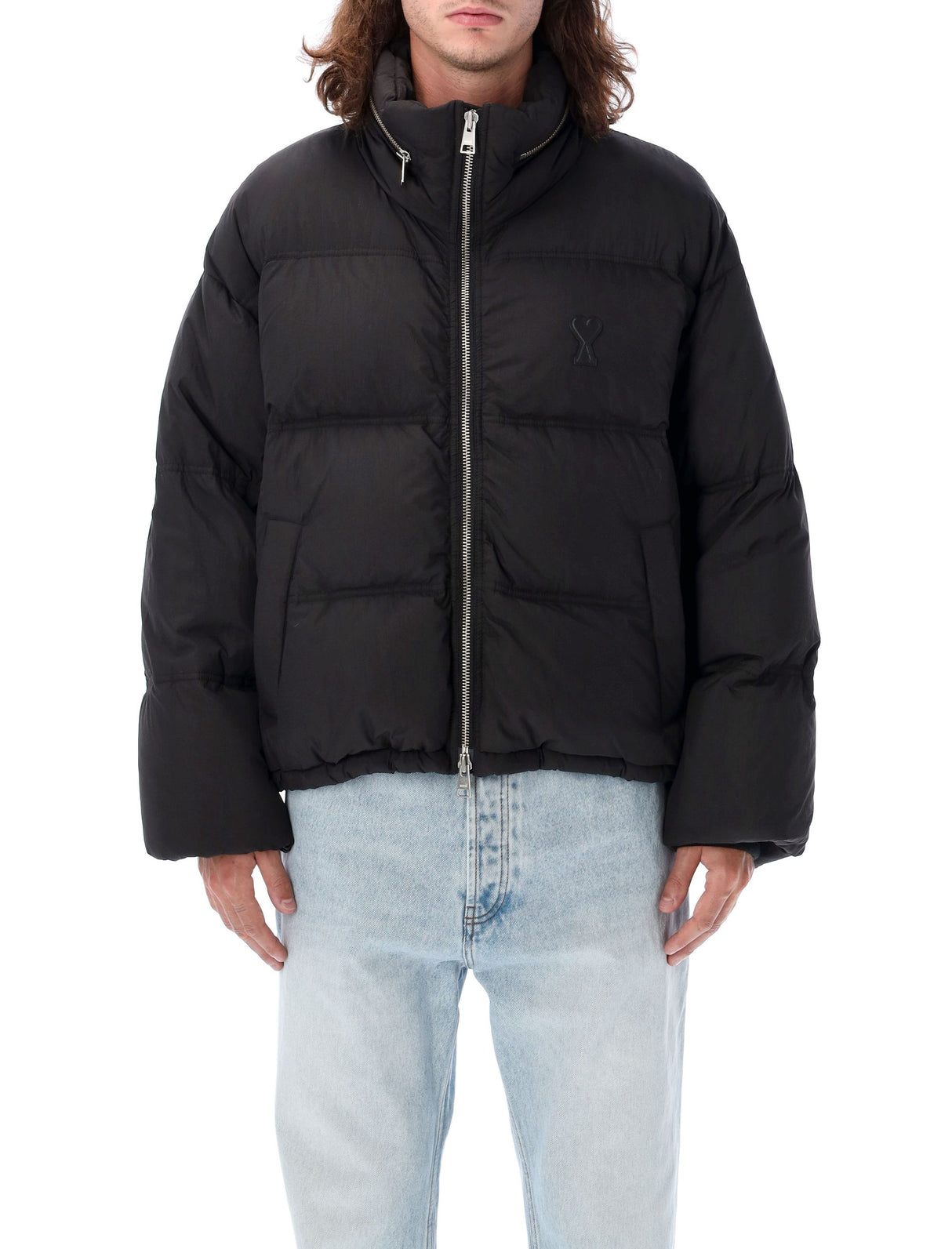 AMI PARIS Men's Relaxed Fit Logo Puffer Jacket