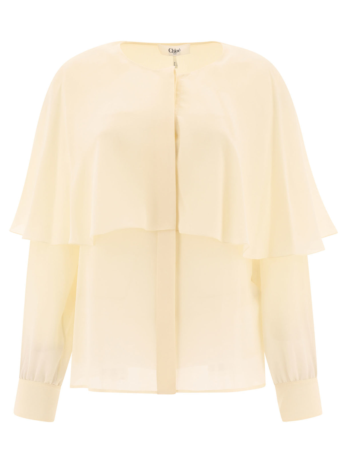 CHLOÉ Elegant Silk Georgette Blouse with Long Sleeves