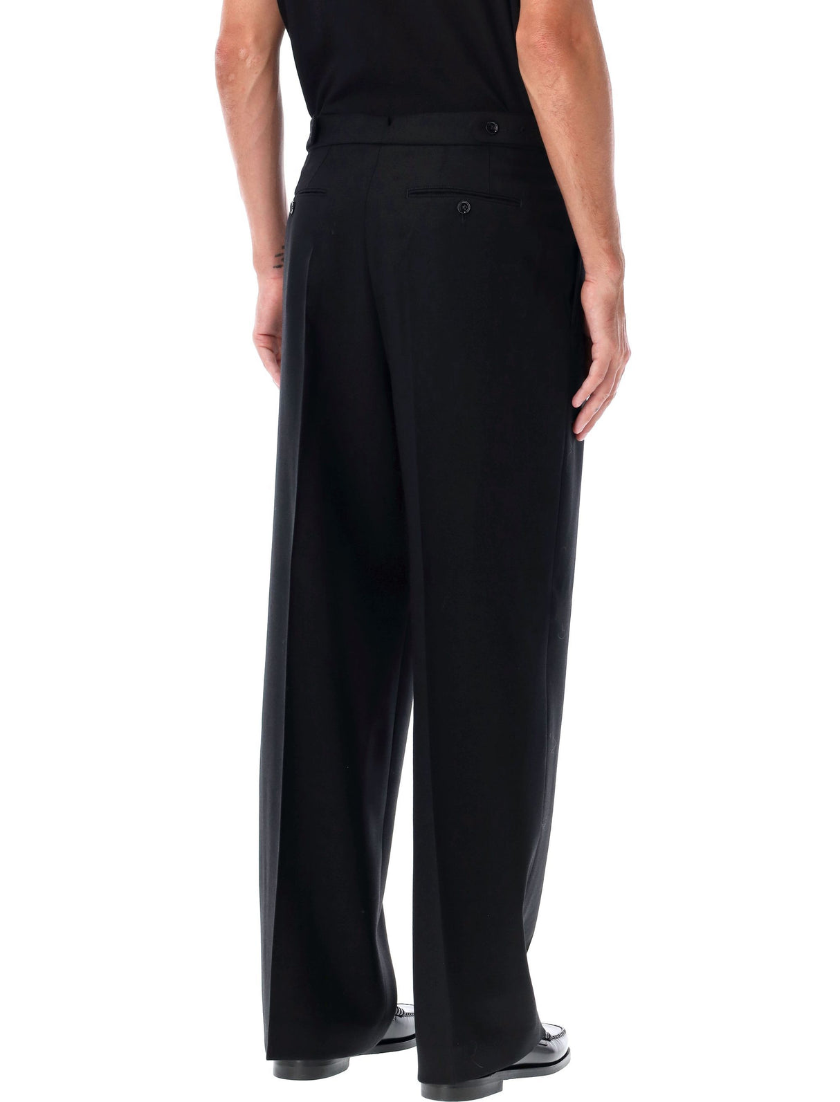 AMI PARIS Elegant Wide-Leg Wool Trousers