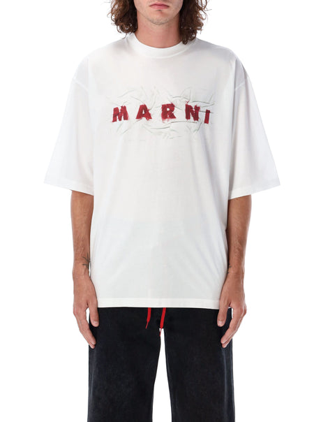 MARNI Oversized Crumpled Logo Tee