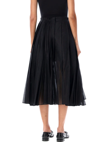 JIL SANDER Elegant Cotton Organdy Midi Skirt