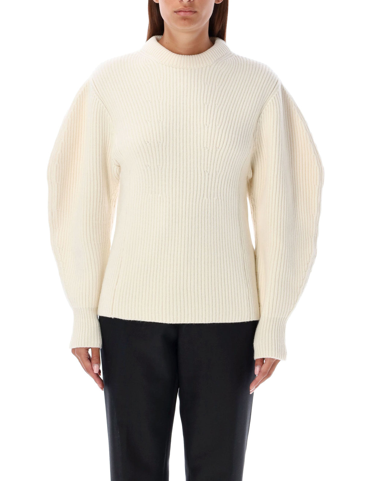 JIL SANDER Balloon Sleeve Fisherman Sweater