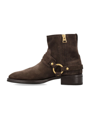 TOM FORD Cavendish Gold Harness Suede Boots