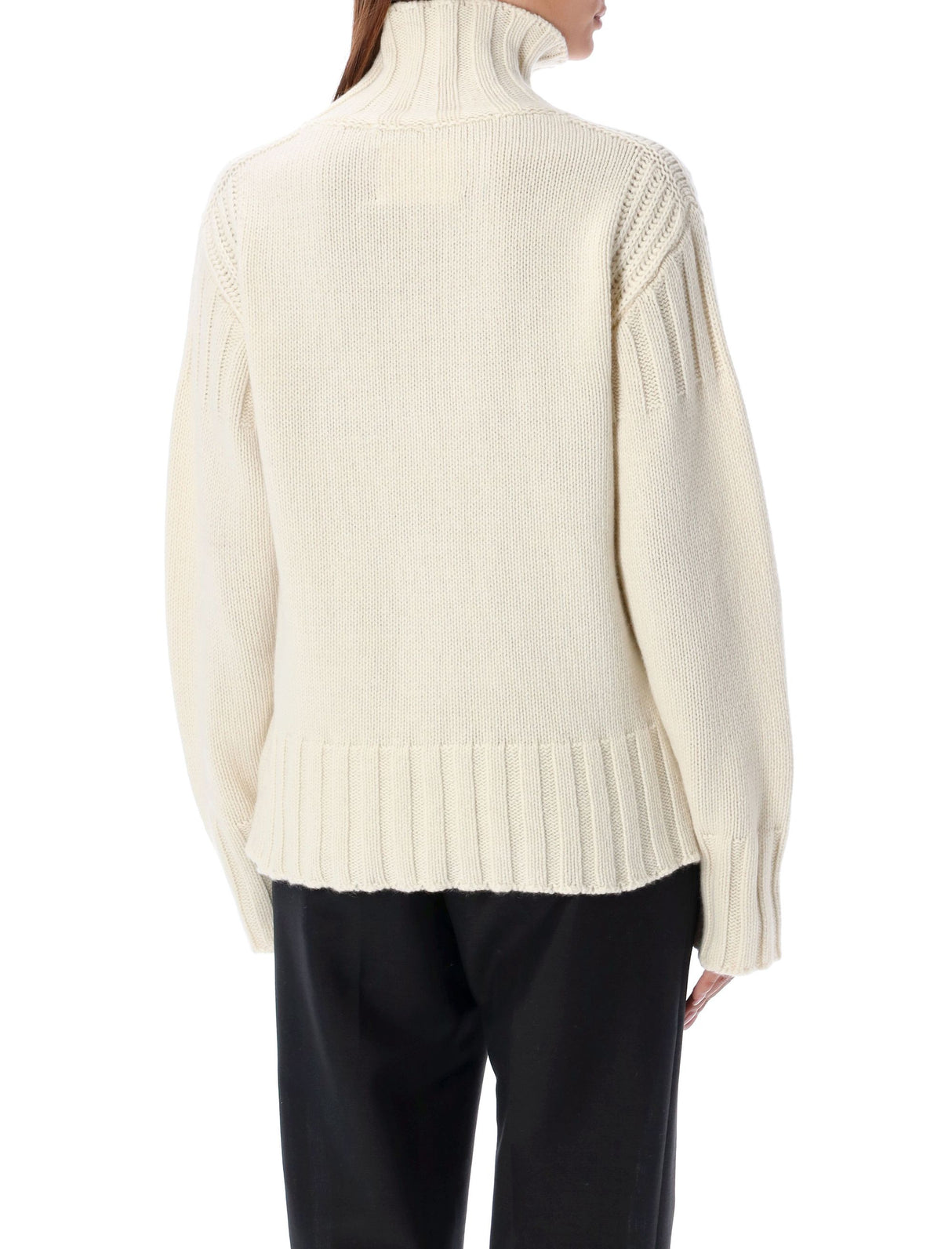 JIL SANDER Elegant High Neck Cashmere Sweater