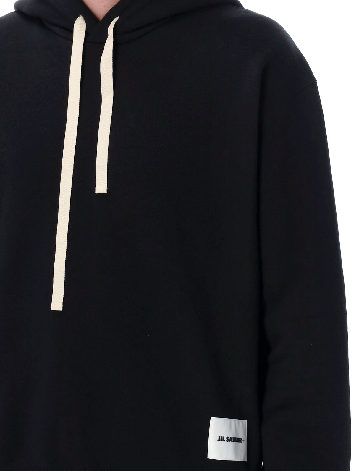 JIL SANDER Minimalist Cotton Hoodie with Logo Detail