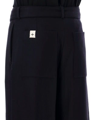 JIL SANDER Sophisticated Wide-Leg Wool Pants with Belt