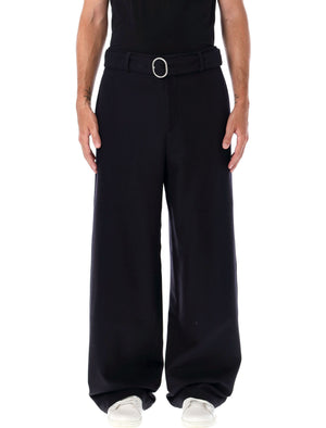 JIL SANDER Sophisticated Wide-Leg Wool Pants with Belt