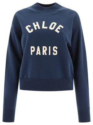 CHLOÉ Blue Cotton Sweatshirt