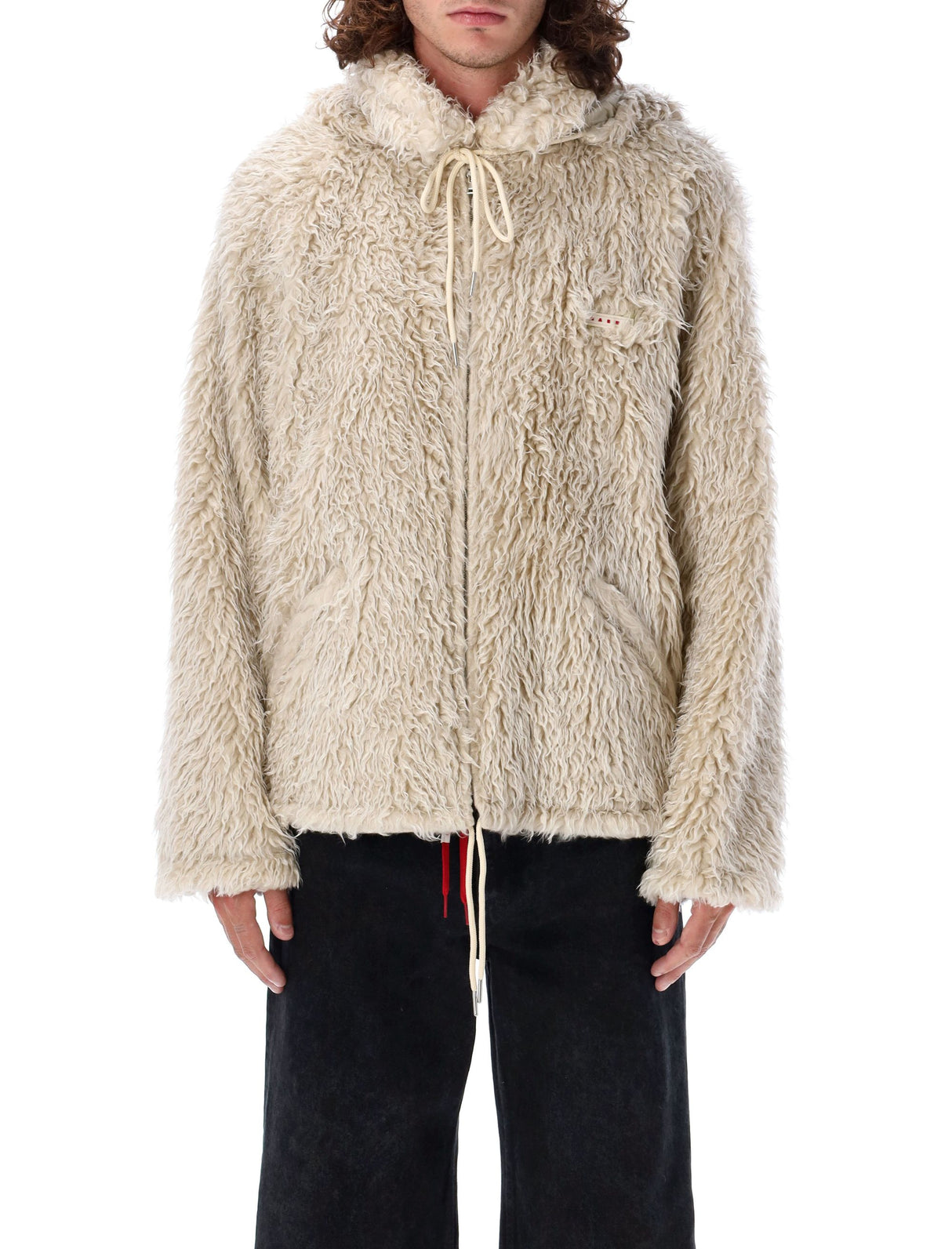 MARNI Plush Teddy Hooded Jacket - Size 50