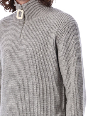 JW ANDERSON Contemporary Half-Zip Ribbed Sweater