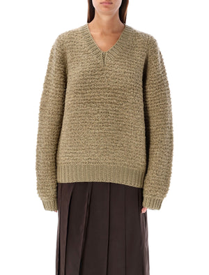 JW ANDERSON Textured Knit V-Neck Sweater - Relaxed Fit, Size S