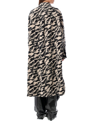 ISABEL MARANT ETOILE Chic Houndstooth Longline Wool Blend Jacket