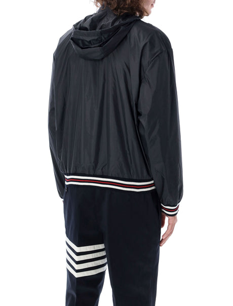 THOM BROWNE Contemporary Oversized Zip-Up Hooded Jacket